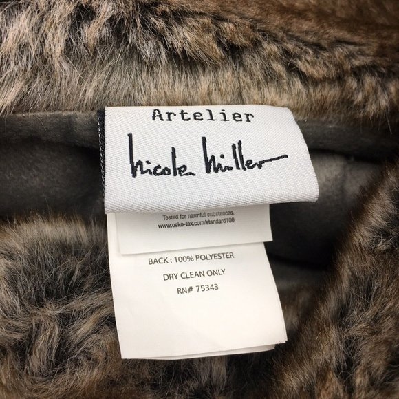 Nicole Miller Artelier Brown Faux Fur Throw Blanket 50x60 Luxury Designer NEW - Picture 7 of 8
